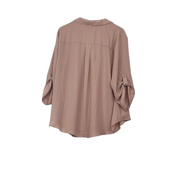 Torrid Womens Harper Collard 3/4 Sleeve Blouse Neutral Mushroom Size 3X - Picture 6 of 6